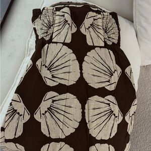Abercrombie & Fitch Brown and Cream Shell Pattern Mini Dress